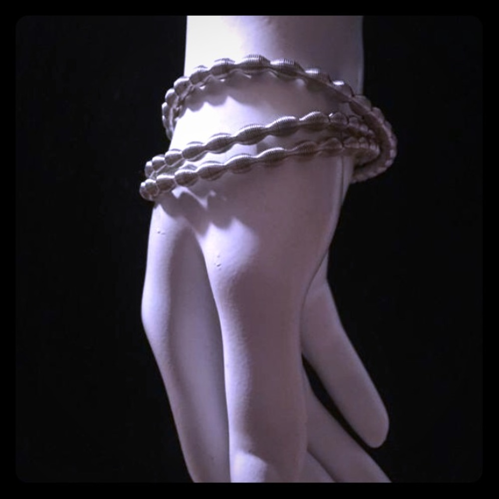 Set of 3 silver elastic bangles